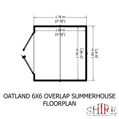 Shire Oatland 6x6 Apex Overlap Wooden Summer house - 6
