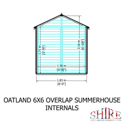 Shire Oatland 6x6 Apex Overlap Wooden Summer house - 7