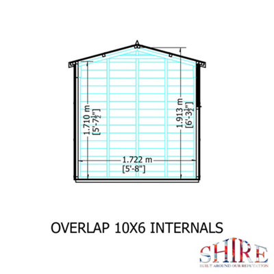 Shire Overlap 10x6 Double Door Shed with Windows - 9