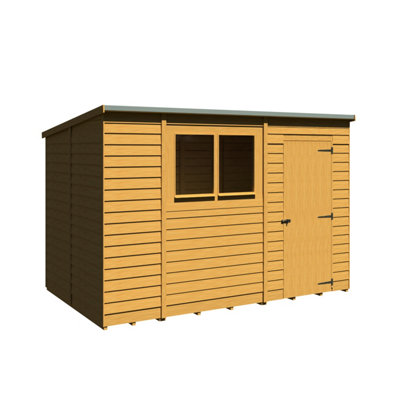 Shire Overlap 10x6 Single Door Pent Shed with Window