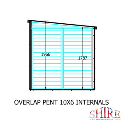 Shire Overlap 10x6 Single Door Pent Shed with Window - 9