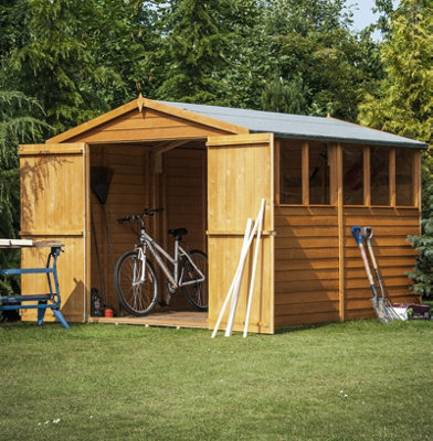Shire Overlap 12x8 Double Door Shed with Windows
