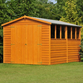 Shire Overlap 12x8 Double Door Shed with Windows