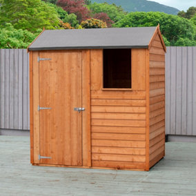 Shire Overlap 6x4 Single Door Reverse Apex Shed with Windows