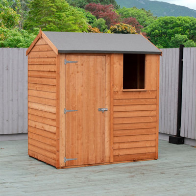 Shire Overlap 6x4 Single Door Reverse Apex Shed with Windows