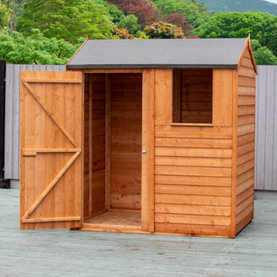 Shire Overlap 6x4 Single Door Reverse Apex Shed with Windows - 3