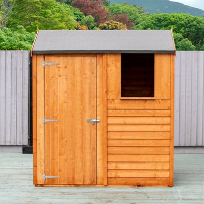 Shire Overlap 6x4 Single Door Reverse Apex Shed with Windows - 8