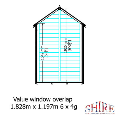 Shire Overlap 6x4 Single Door Value Shed with Window - 9