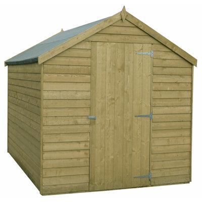 Shire Overlap 7x5 Single Door Windowless Value Pressure Treated Garden Shed - 4