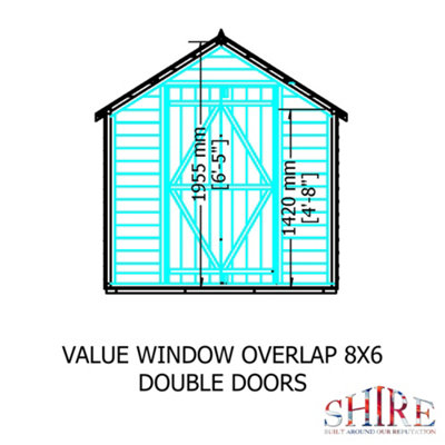 Shire Overlap 8x6 Single Door Value Shed with Window - 7