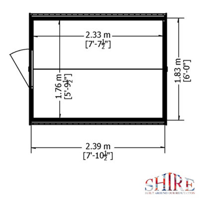 Shire Overlap 8x6 Single Door Windowless Value Shed - 8