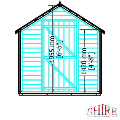 Shire Overlap 8x6 Single Door Windowless Value Shed - 9