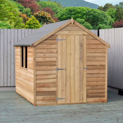 Shire Pressure Treated Overlap 8x6 Single Door Value Shed with Window - 4