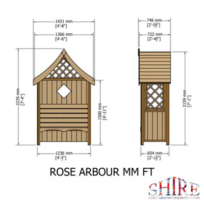 Shire Rose Garden Arbour DIP Treated - 4