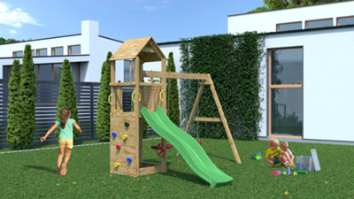 Shire Sky High Hideout Flappi Climbing Frame with Double Swing and Slide