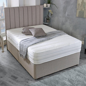 Shire Solaris Antila 2000 Pocket Sprung Divan Bed Set 4FT Small Double 2 Drawers Side- Wool Bronze