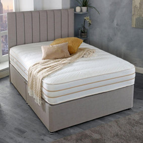 Shire Solaris Hydra 1500 Pocket Sprung Divan Bed Set 2FT6 Small Single 2 Drawers Side- Wool Bronze