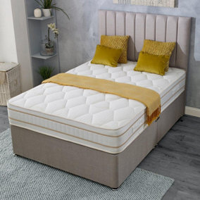 Shire Solaris Musca Calipso 1500 Pocket Sprung Divan Bed Set 2FT6 Small Single 2 Drawers Side- Wool Bronze