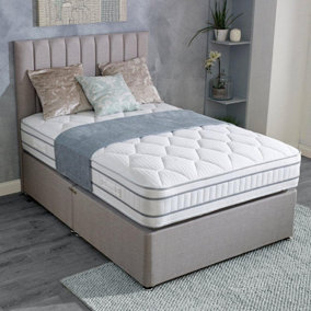 Shire Solaris Pictor 1000 Pocket Sprung Divan Bed Set 4FT Small Double 4 Drawers Continental- Wool Bronze
