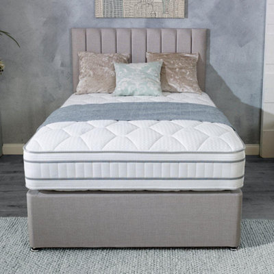 Shire Solaris Pictor 1000 Pocket Sprung Divan Bed Set 4FT6 Double 2 Drawers Side- Wool Bronze