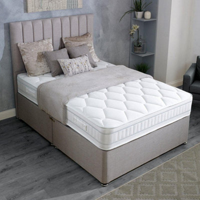 Shire Solaris Sculptor Orthopaedic Sprung Divan Bed Set 5FT King 2 Drawers Side- Wool Bronze