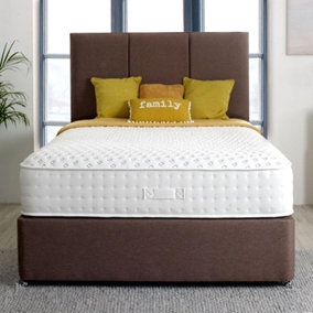 Shire Stretton 2000 Pocket Sprung Cool Memory Gel Divan Bed Set 2FT6 Small Single 2 Drawers Side- Wool Chestnut