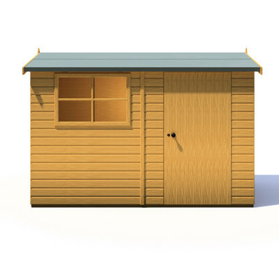 Shire Suffolk 10x6 Workshop Style C Apex Shed Single Door 19mm Loglap