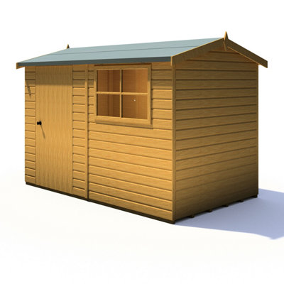 Shire Suffolk 10x6 Workshop Style D Apex Shed Single Door 19mm Loglap