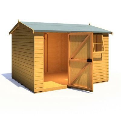 Shire Suffolk 10x8 Workshop Style D Apex Shed Single Door 12mm Shiplap