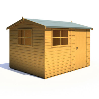 Shire Suffolk 10x8 Workshop Style D Apex Shed Single Door 19mm Loglap - 7