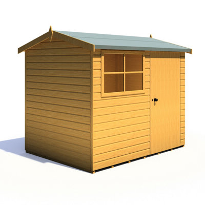 Shire Suffolk 8x6 Workshop Style C Apex Shed Single Door 19mm Loglap