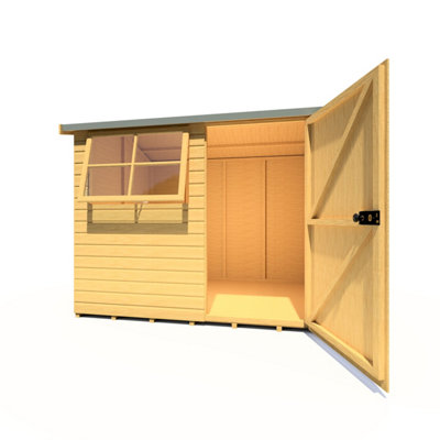 Shire Suffolk 8x6 Workshop Style C Apex Shed Single Door 19mm Loglap - 3
