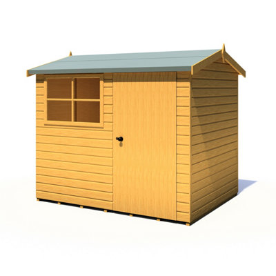 Shire Suffolk 8x6 Workshop Style C Apex Shed Single Door 19mm Loglap - 4