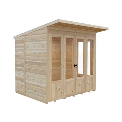 Shire Summerhouse, Parham Shiplap Pent 7x5, 3 Windows and a Double Door