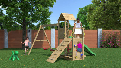 Shire Summit Seeker Scramble Floppi Climbing Frame with Double Swing and Slide