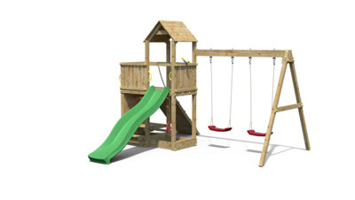 Shire Summit Seeker Scramble Floppi Climbing Frame with Double Swing and Slide