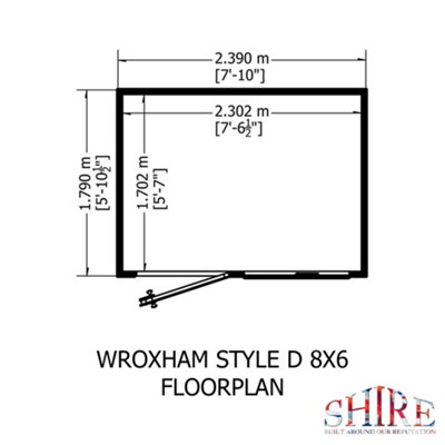 Shire Wroxham 8x6 Workshop Style D Apex Shed Single Door 12mm Shiplap
