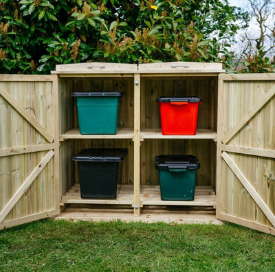 Shireburn 4 Recycle Box Store - Timber - L80.4 x W122.5 x H120 cm ...