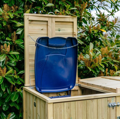 Shireburn Triple Wheelie Bin Store - Timber - L80.4 x W214.2 x H120 cm - Fits 2 x 240L & 1 x 140L Wheelie Bins - 4