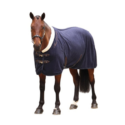 Shires Deluxe Standard-Neck Fleece Horse Rug Navy (5 6")