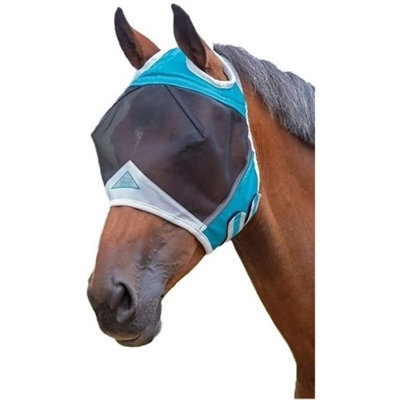 Shires Fine Mesh Ear Holes Horse Fly Mask Teal (X Full) Price Comparisons | Compare The Build