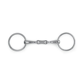 Shires French Link Horse Loose Ring Snaffle Bit Silver (4.5in)