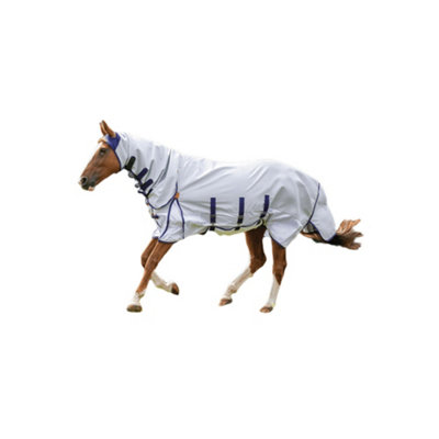 Shires Highlander Plus Combo Neck Sun Protective Horse Fly Rug Grey (66in)