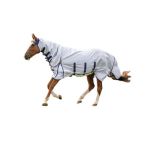 Shires Highlander Plus Combo Neck Sun Protective Horse Fly Rug Grey (72in)