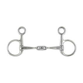 Shires Lozenge Horse Hanging Cheek Snaffle Bit Silver (4.5in)