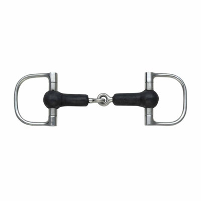 Shires Rubber Jointed Horse D-Ring Snaffle Bit Black/Silver (5in) Price Comparisons | Compare The Build