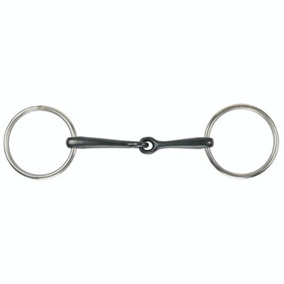 Shires Sweet Iron Jointed Horse Loose Ring Snaffle Bit Black (4.5in)