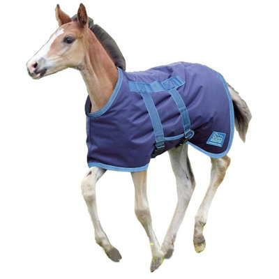 Shires Tempest Original Foal Turnout Rug Navy/Turquoise (3 9