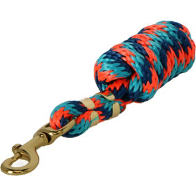 Shires Topaz Horse Lead Rope Orange/Navy/Turquoise (1.8m)