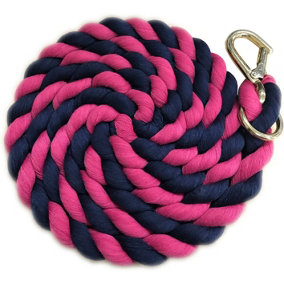 Shires Two Tone Horse Lead Rope Navy/Fuchsia (One Size)
